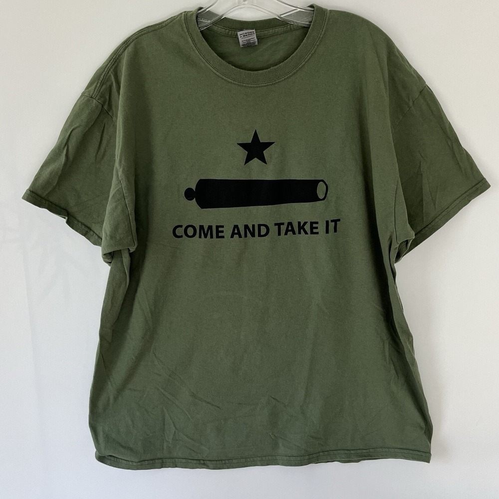 Gildan COME AND TAKE IT Adult T-Shirt XL Green Heavy Cotton Unisex
